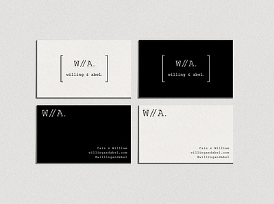 Willing & Abel Business Cards branding branding design business card businesscarddesign design graphic graphicdesign logo design logodesign mockup typography visual identity