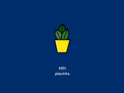 Nº1 Plantita blue cute icon minimal plant