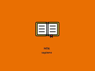 Nº6 Sapiens book cute icon minimal orange sapiens