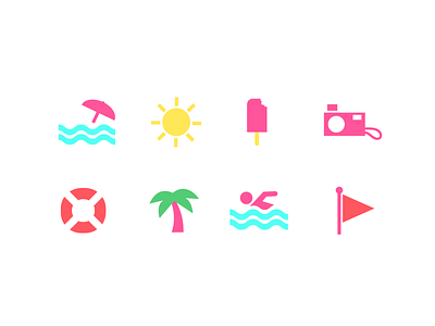 Beach Days beach color fun icon pack sunny
