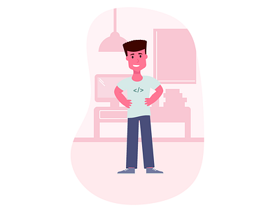 Looking for talent? developer illustration pink recruitment startup