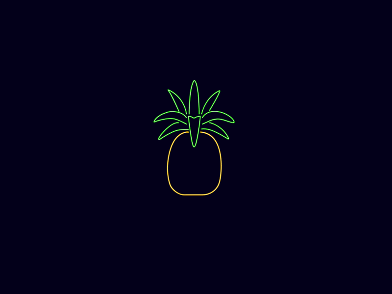 Neon Alive - Pineapple after effects alive animation character design fruit gif light motion motion design neon pineapple