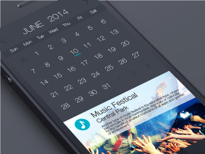 Dates and Events app application calendar clean app festival mobile app