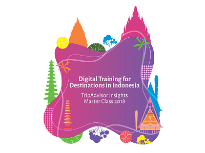 Digital Training Illustration design illustration indonesia tourism travel vector