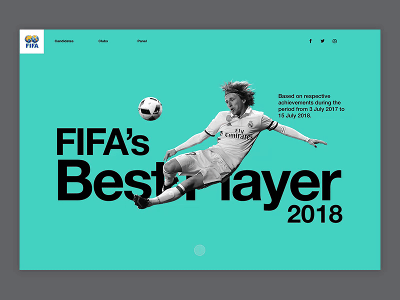 FIFA Best Player 2018 concept fifa landing site soccer ui ux web web design
