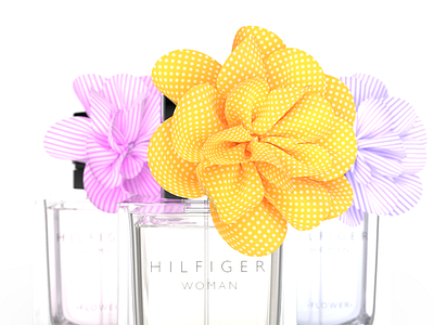 Hilfiger Woman 3d bottle bowknot hilfiger packshot perfume render studio