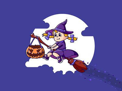 Halloween. Again. boo girl helloween illustration mascot sticker