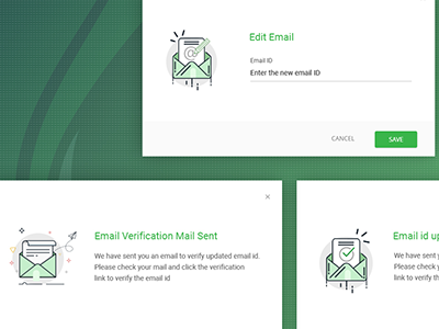 Email Verifictaion email design illustration icons popups