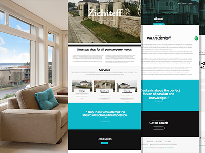 Website UI/UX for zichitef.com landing page design real estate realestate uiux website design