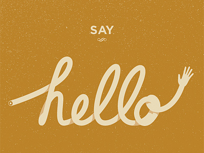 Say Hello cursive hello typography