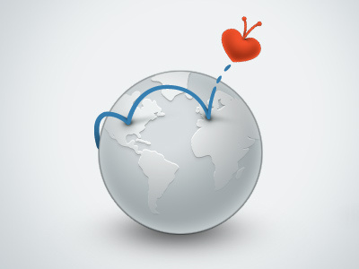 Pay it Forward bounce globe heart illustration planet world