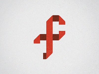 F fold logo ribbon