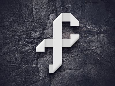 F fold logo ribbon