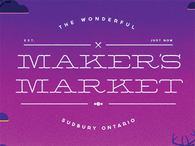 Maker's Market craft emblem est fair gradient logo losttype makers market pink poster purple typography