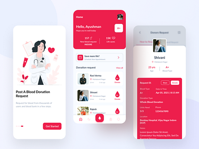 Blood Donation android app ui blood branding design figma inspiration ios ui ux