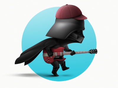 Hi all! Let's Rock! 2d app attachment character darth vader debut design icon illustration invite movie web