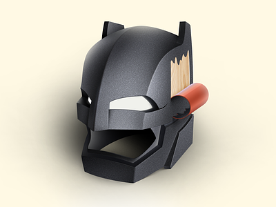 Batman armor helmet 2d 3d batman dc design icon illustration ios web wood