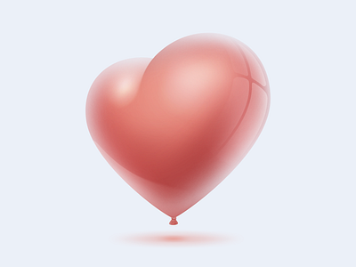 Heart balloon 2d 3d air balloon heart icon illustration ios red web