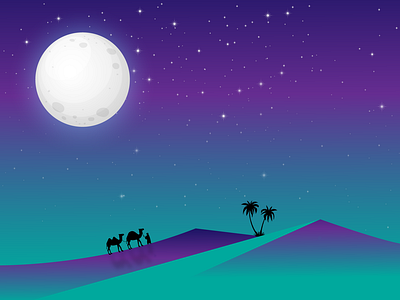 Desert Night illustration adobe adobe illustrator best designer best shot creative illustration desert desert illustration desert night illustration latest moon new shot night sky professional design vector art vector desert vector graphic vector illustration vector night vector shot