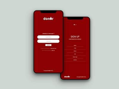 Blood Donor App UI Design