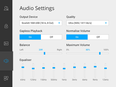 DailyUI #007 - Settings 007 app audio dailyui desktop settings