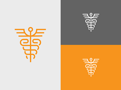 Caduceus mark concept branding design graphic design identity logo mark vector