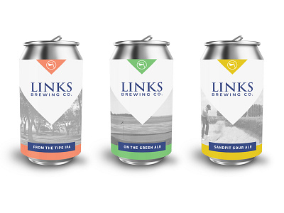 Links Brewing beer branding beer label design golf graphic design typography