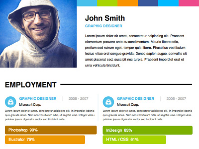 Adobe Muse Personal Resume Template
