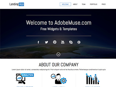 Free Download Adobe Muse Landing Theme adobe muse adobe muse theme free muse template landing