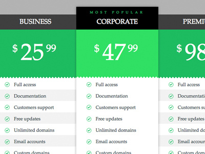 Free Download Adobe Muse Pricing Table adobe muse adobe muse widgets muse templates pricing table