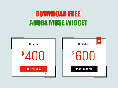 Adobe Muse Pricing Table