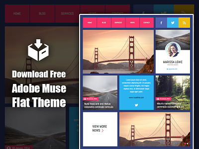 Download Adobe Muse Flat Theme adobe muse flat design muse theme web template