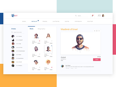 HeArt concept digital art ui ux web app