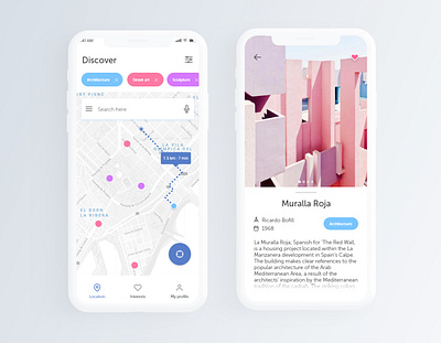 Discover architecture art concept concept app iphone x mobile app mobile app design mock up ui user interface user interface design ux ux design