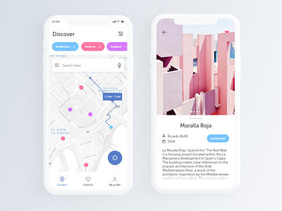 Discover architecture art concept concept app iphone x mobile app mobile app design mock up ui user interface user interface design ux ux design