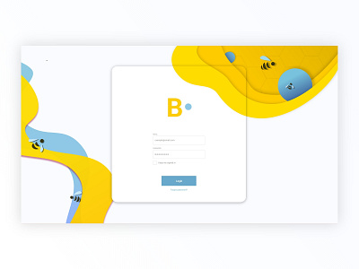 Login page bees design fun login web app
