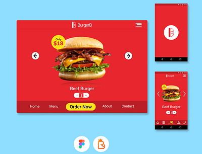 BurgerB Mobile/Web UI app design icon ui ux web website