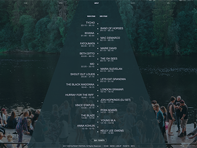 Music Festival Line up UI