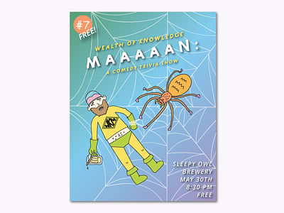 Wealth of Knowledge Man Show Poster gradient illustrator poster spider superhero