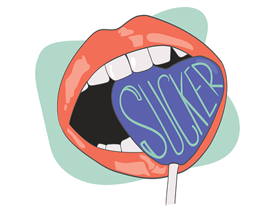 Sucker gloss illustration illustrator lollipop mouth sucker teeth