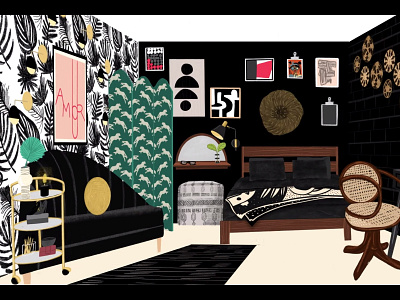 Apt Therapy Video Still animated illustration animationstill art direction digital illustration illustration interior design lifestyle illustration
