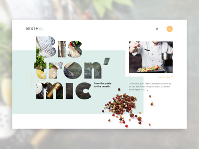 Concept Food bistro concept flat food typography webdesign