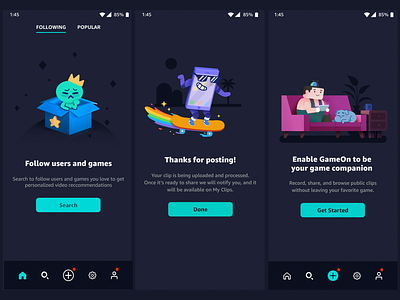 GameOn App/ Website Illustrations