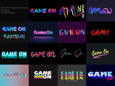 GameOn Logo Concepts Round 2 app art branding design illustration logo typography ui vector visual design