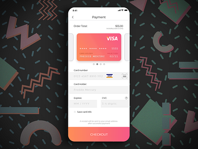 Daily UI 002 - Credit Checkout checkout credit card mitchell vizensky pattern retro ui ux visual design zoops