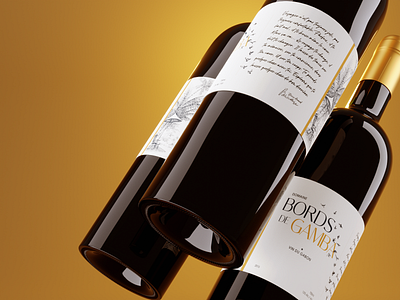 Bord de Gamba / Shot 3 3d animation blender bottle branding modeling render wine