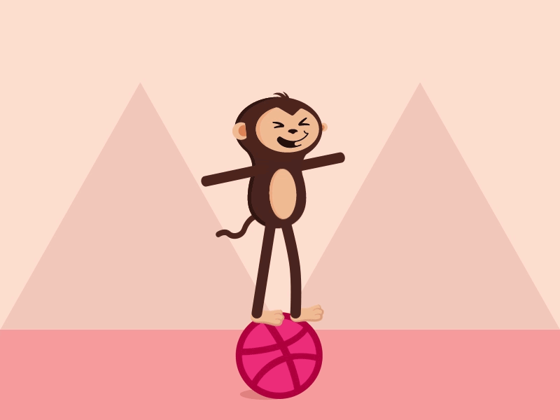 Cute Monkey Animation animation animations character character animation dribbble illustration monkey pink