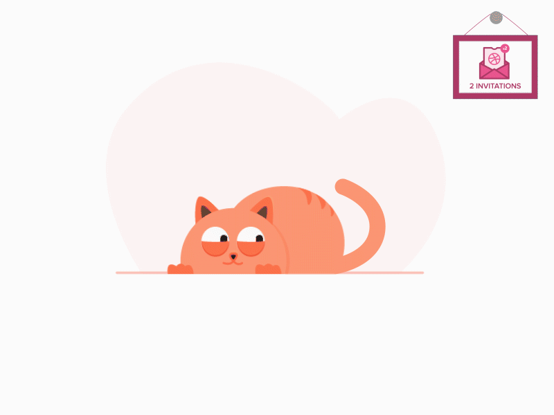 x2 Dribbble Invites 2d after effects ball cat clean dribbble dribbble invite flat invitations invite orange pink