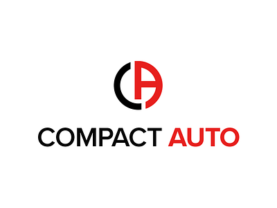 Compact Auto Logo auto auto dealer auto logo auto repair automobile automobile logo black clean compact design inspiration logo red redesign