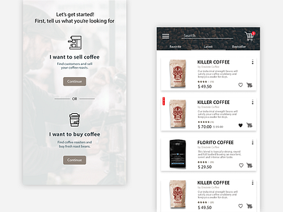 Turtlebeans Coffee app application clean coffee coffee app design inspiration marketplace mobile turtle ui